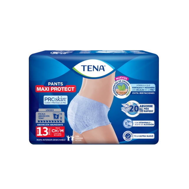 Ropa Interior desechable Tena MaxiProtect Talla Chica/Mediano 15pzas