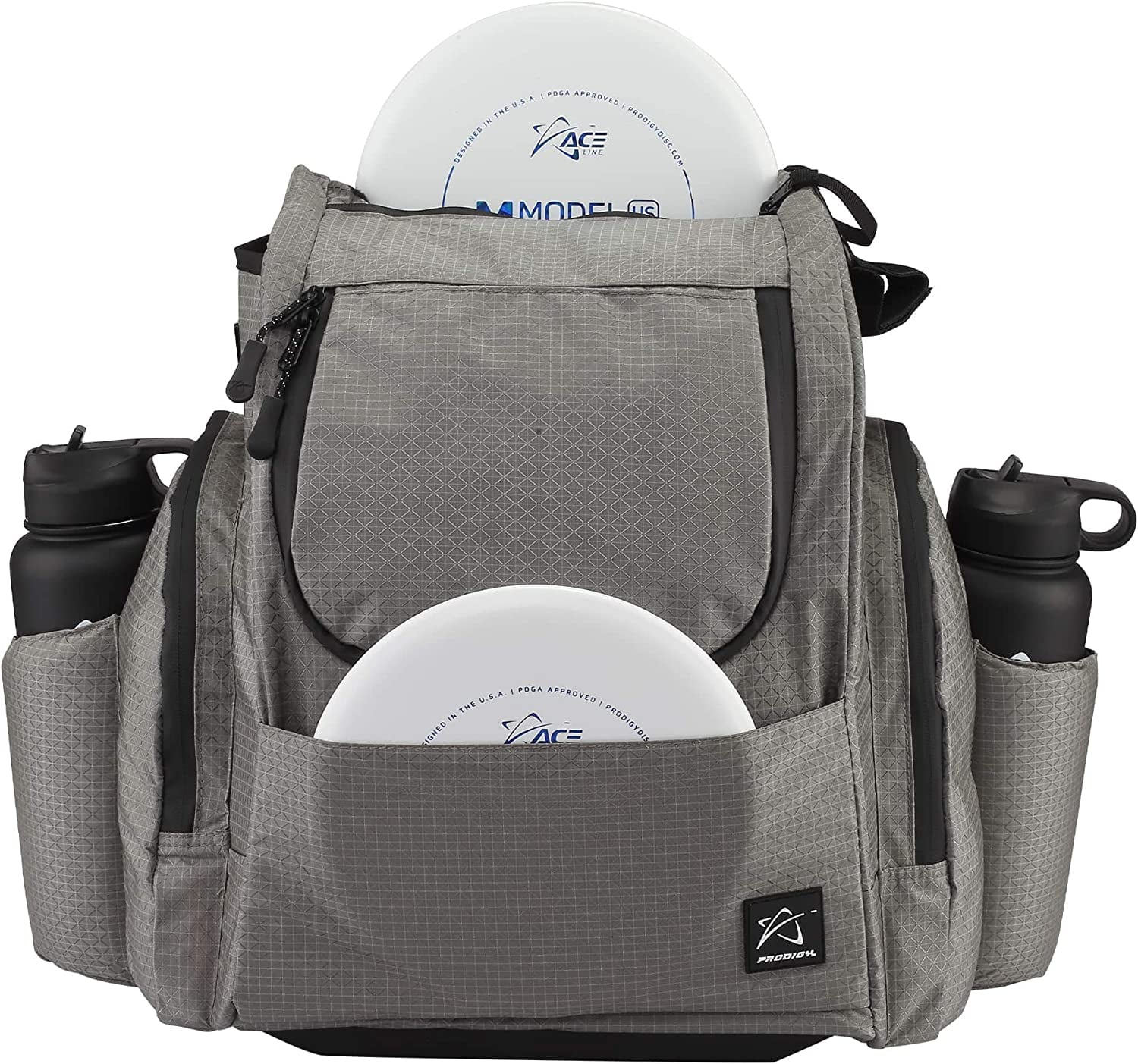 Prodigy Disc BP-2 V3 Disc Golf Backpack | Frisbee Golf Bag with 26+ Disc Capacity Plus Extra Storage | Pro Quality Disc Golf Bag Backpack | Tear and Water Resistant | Large Disc Golf Bag (Gray)