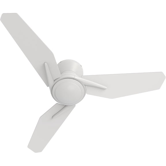 Carro 44" Flush Mount Ceiling Fan without Lights, Small Ceiling Fan with Remote Low Profile, 10-Speed Reversible DC Motor, Indoor for Bedroom, White