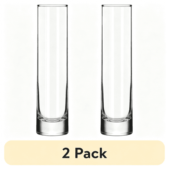 BPPEG (2 Pack) Clear Glass Cylinder Floral Bud Vase, 7.5 In. Flower Vase