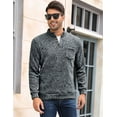 thumbnail image 4 of Men's Long Sleeve Henley Fleece Sweatshirt - 2-Button Placket - Comfortable Cotton Blend for All Seasons, 4 of 9