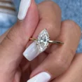 thumbnail image 2 of 1.50 Carat Marquise Cut Moissanite Bridal Ring 14K Yellow Gold Plated Sparkling Clarity & Timeless Design for Lasting Love 5.5, 2 of 2