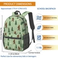 thumbnail image 3 of Bigfoot and Feather Green Pattern 17" School Backpacks for Teens,Waterproof Oxford Fabric,S-Shape Padded Straps for School,Travel,Hiking,Camping, 3 of 6