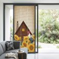 thumbnail image 3 of Farmhouse Sunflowers Window Privacy Film, Vintage Roosters Farm Countryside Static Cling UV Sun Blocking Heat Control Window Tint Day and Night, Non-Adhesive One Way Privacy Cover 35.4''x78.7'', 3 of 7