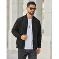 thumbnail image 4 of COOFANDY Men's Suede Vintage Lightweight Casual Varsity Bomber Jacket, 4 of 9