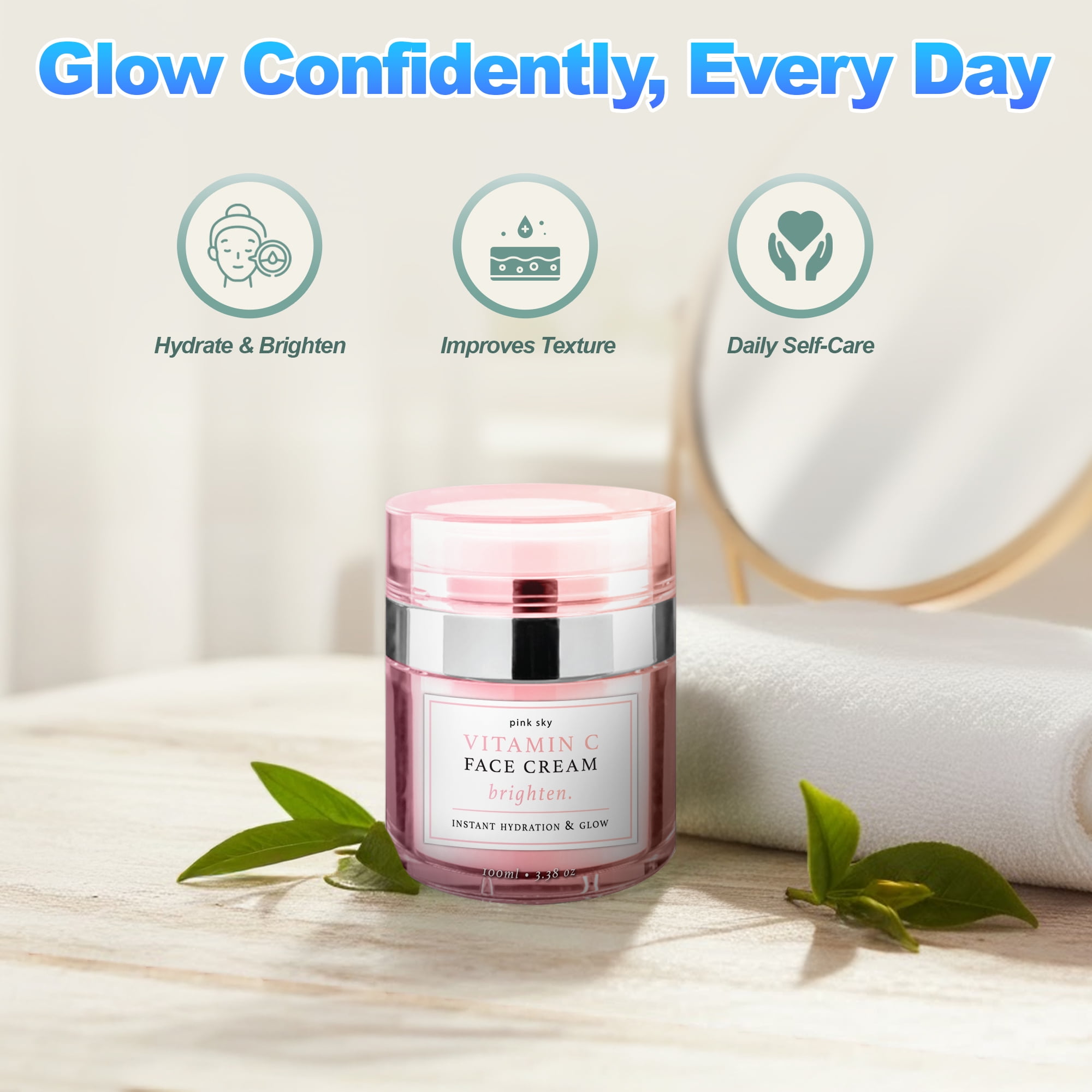 Pink Sky Face Cream instant hydration and glow Vitamin C Face