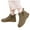 Khaki, variant on Women's Chelsea Ankle Boots Fashion Slip on Fall Booties Shoes Fleece LIned Winter Snow Flat Walking Boots Brown 8