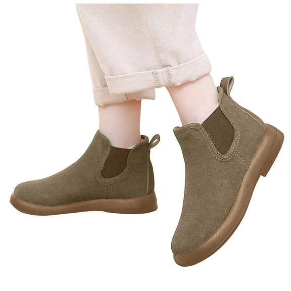 Chenyee Womens Ankle Boots Non Slip Warm Fleece Lined Suede Outdoor Slip On Winter Snow Short Booties