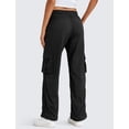 thumbnail image 2 of Pantalones cargo CRZ YOGA ligeros para mujer, color negro, talla M, 2 of 6