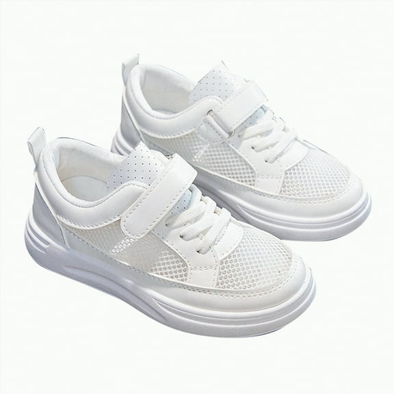 Hessimy Toddler Girl Mesh Jogger Sneakers Sport Shoes Casual Shoes Unisex Child Athletic Sneaker Running Shoes (White,2.5)