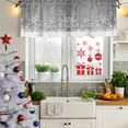 thumbnail image 5 of Grey Snowflakes Christmas Curtain Valances for Windows, Kitchen Valance Window Treatments Panel 2 Pack, Winter Holiday Xmas Snowflake Rod Pocket Short Curtains for Bathroom Bedroom 42 x 18 Inch, 5 of 8