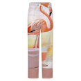 thumbnail image 5 of Flamingo Bucket Palm Vibes Winter Female Pants Flannel High Waist Women Pants Lady Warm Straight Leg Plush Trousers, 5 of 7