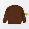 thumbnail image 2 of Loopsun Toddler Sweaters, Children's Casual Solid Long Sleeve Round Neck Knitted Sweater Brown,12-18 Month, 2 of 5