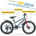 thumbnail image 2 of 20 Inch Kids Bike, Kids' Bicycles with Double Disc Brakes, Shimano 7-Speed Kids Mountain Bike with Fat Tires, Kids Bicycle with Adjustable Seat, Girls Bike Boys Bike for Age 5 + Years, Grey, 2 of 7