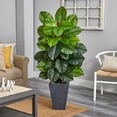 thumbnail image 3 of Nearly Natural 5ft. Large Leaf Philodendron Artificial Plant in Slate Planter (Real Touch), Green, 3 of 4