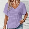 thumbnail image 4 of Women Short Sleeve Shirt Elegant Tunic V Neck T Shirt Summer Casual Lightweight Mesh Top Long Sleeve Polyester Shirt Women Womens Summer Tunics Cute Tops for Women Summer Women Long Sleeve Tee Shirt, 4 of 5