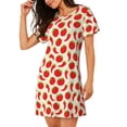 thumbnail image 2 of Yiaed Tomatoes And Chili Print Women's Loose-Fit Short Sleeve Nightgown, Soft and Comfortable Sleep Dress for Relaxation and Sleepwear, 2 of 6