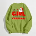 thumbnail image 4 of VBARHMQRT Chandail à Capuchon Femme Mode de Noël Père Noël Imprimé Lettre Manches Longues Col Rond Chandail à Capuchon, 4 of 5
