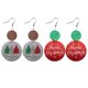 thumbnail image 1 of CHAO 2 pares de pendientes redondos de cuero de Navidad, bloques de madera de PU con purpurina esmerilada en polvo fino, bloques de madera para árbol de Navidad, 1 of 5