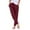 Wine, variant on Women's Elastic Waist Casual Pants Comfortable Trousers with Pockets, Stretchy Lounge Pants For Home/Travel Beige L