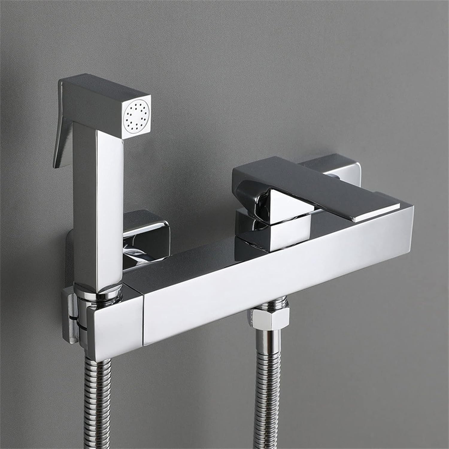 Chrome Bidet Sprayer Kit for Toilet, Hand Held Sprayer Shattaf Toilet Attachment for Pet Bath/Personal Hygiene/Bathroom/Closestool, Easy to Install