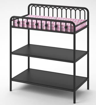 black metal changing table