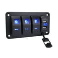 thumbnail image 2 of Nishiyuenyi Rocker Switch Panel 4.2A Double USB Charger Voltmeter for Car Boat Marine 4 Gang, 2 of 9