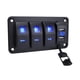 thumbnail image 2 of Panel de interruptores basculantes de 4,2 A con cargador USB doble, voltímetro de aluminio de alta resistencia para vehículos 4 pandillas, 2 of 8