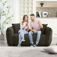 thumbnail image 4 of Tabaray Bean Bag Sofa and Bean Bag Chair with Ottoman, Twin Size Bean Bag Chairs for Adults, Bean Bag Couch Lazy Sofa Chair with Armrests for Living Room, Bedroom, Gaming Room, Apartment Olive Green, 4 of 13