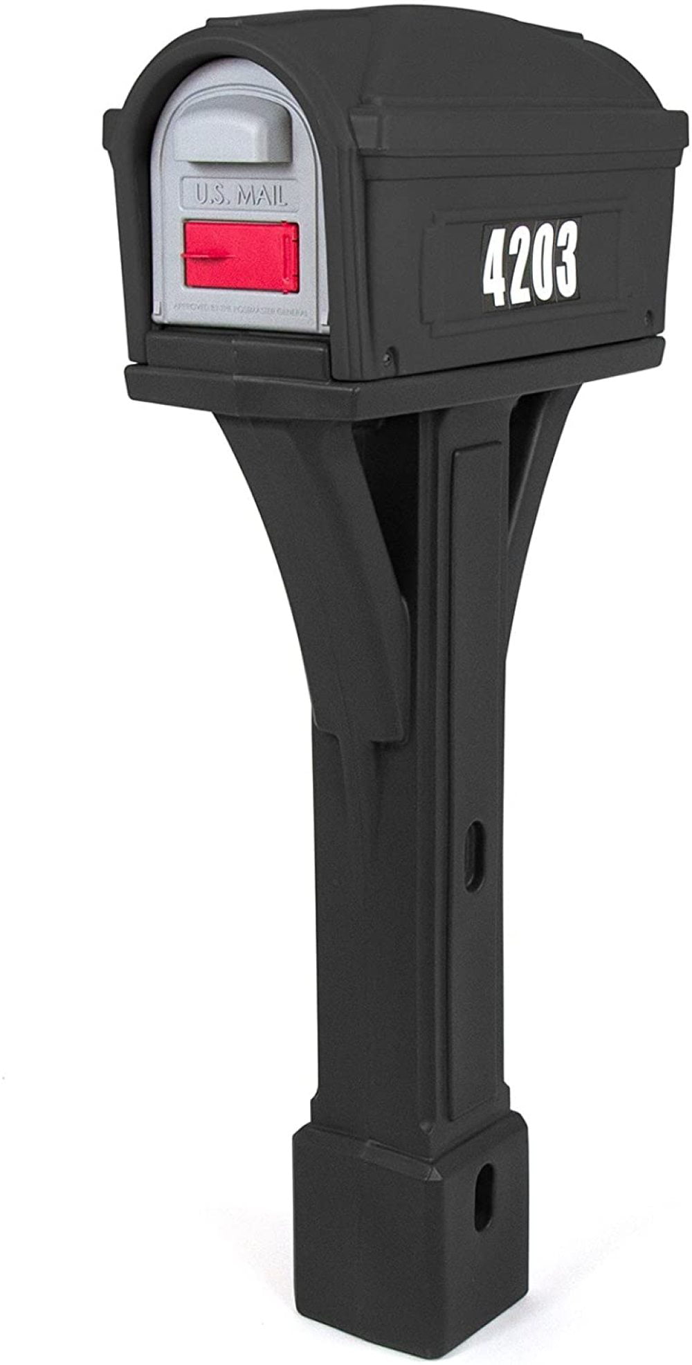 Simplay3 Classic Plastic Residential Mailbox & Post Mount Combo 