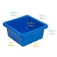 thumbnail image 2 of ECR4Kids Stackable Square Bins with Non-Snap Lids, Multipurpose Organization, Blue, 4-Pack, 2 of 9