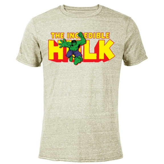 Marvel The Incredible Hulk Retro Comic Logo - Short Sleeve Blended T-Shirt for Adults – Customized-Yellow