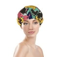 thumbnail image 3 of Kll Angry Shark Pattern Pattern Shower Cap & Bath Cap For Women,Reversible Oversized Waterproof Shower Caps For All Hair Lengths,Elastic Reusable Bathing Hair Cap, 3 of 9