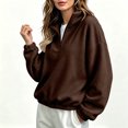 thumbnail image 4 of Diufon Fleece Quarter Zip Women Mock Neck Cuffed Long Sleeve Cozy Warm Pullover Fall Winter Thermal Sweatshirts, 4 of 11