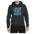 thumbnail image 2 of Girl Stole My Heart She Calls Me Daddy Daughter Girl Dad Father Gift | Mens Father's Day Hooded Sweatshirt Hoodie, Heather Black, Medium, 2 of 4