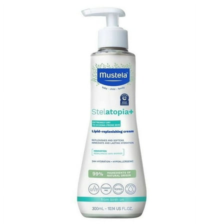 Mustela Family, Stelatopia  Lipid-Replenishing Cream, Extremely Dry to Eczema-Prone Skin, 10.14 fl oz (300 ml)
