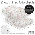 thumbnail image 5 of Sweet Jojo Designs Watercolor Floral Pink and Grey Fitted Crib Sheets 2 Piece Set, 5 of 6