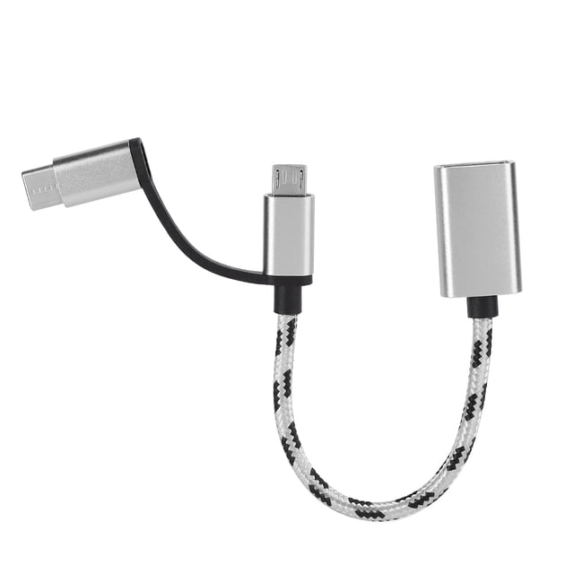 Câblage de Transfert 2-en-1 Durable, Type-C pour Ordinateur Gris