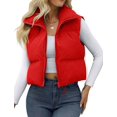 thumbnail image 2 of ONLYSHE Women's Crop Puffer Vest Lightweight Sleeveless Jacket 2024 Fashion Winter Outerwear Padded Gilet, 2 of 5