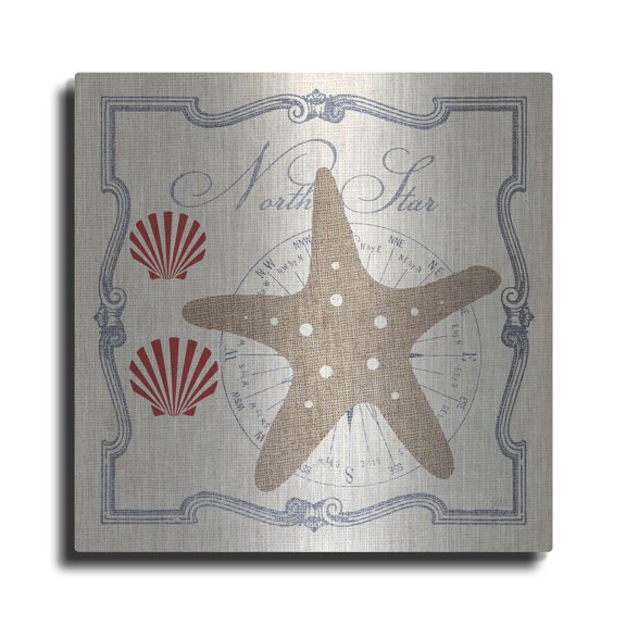 Luxe Metal Art 'Pacific Starfish' by Studio Mousseau, Metal Wall Art, 24"x24"