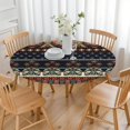 thumbnail image 3 of Tropical Print 44Inch Boho Round Tablecloth, Elastic Fitted Table Cover for 38 to 42 Inch Tables, Spill Resistant Indoor Outdoor, 3 of 7