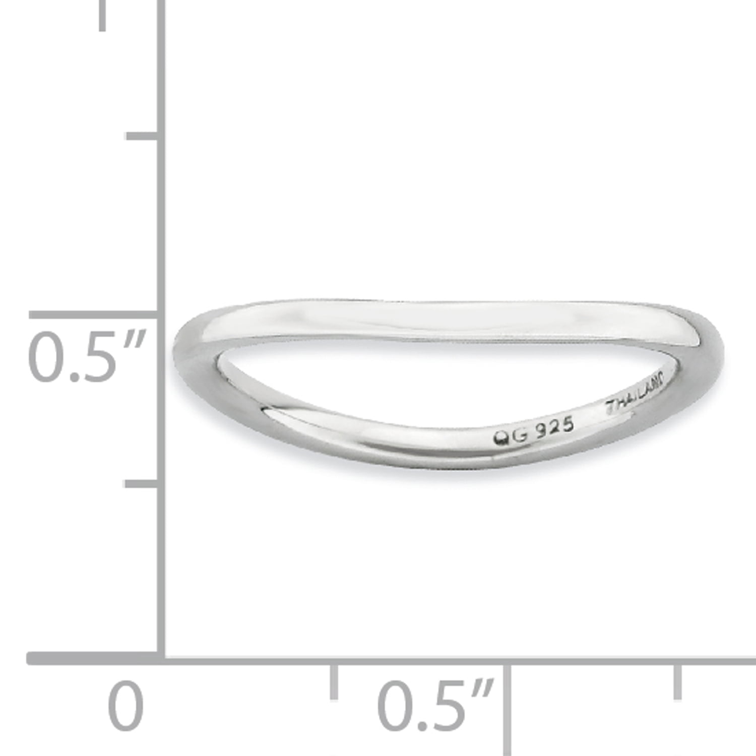Sterling Silver Polished Rhodium-Plate Wave Ring
