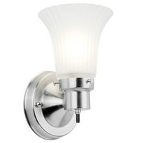 Design House The Village Traditional 1-Light Indoor Dimmable Wall Sconce with Frosted Flute Glass Shade, Satin Nickel