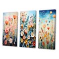 thumbnail image 3 of Designart "Composion de Fleurs Multicolores I" Ensemble d'Art Mural Floral de 3 - Ensemble de Galerie de Plantes Rouges pour Décoration Intérieure, 3 of 6
