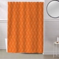 thumbnail image 5 of Fabric Shower Curtain Orange Long Wave Pattern Texture Shower Curtains with 12 Hooks Waterproof Machine Washable Bath Curtains for Bathroom, 72 x 96in, 5 of 6