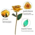 thumbnail image 1 of Dipped Golden Roses,Long Stem 24k Gold Long Stem Rose Gifts Gold Rose Enhanced Features, 1 of 9