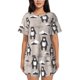 thumbnail image 1 of Fotbe Cartoon Bear Brown Conjunto de Pijama Estampado para Mujer, 2 Piezas, Ropa de Dormir con Camiseta de Manga Corta y Shorts Suaves-Small, 1 of 6