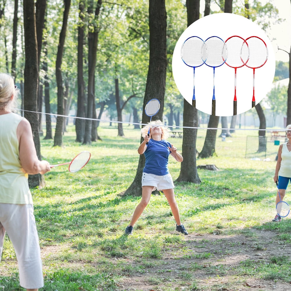 Lixada Badminton Set with 4 Racquets, Net with Poles, 3 Shuttlecocks and Carrying Case for Kids and Adults, multi-player