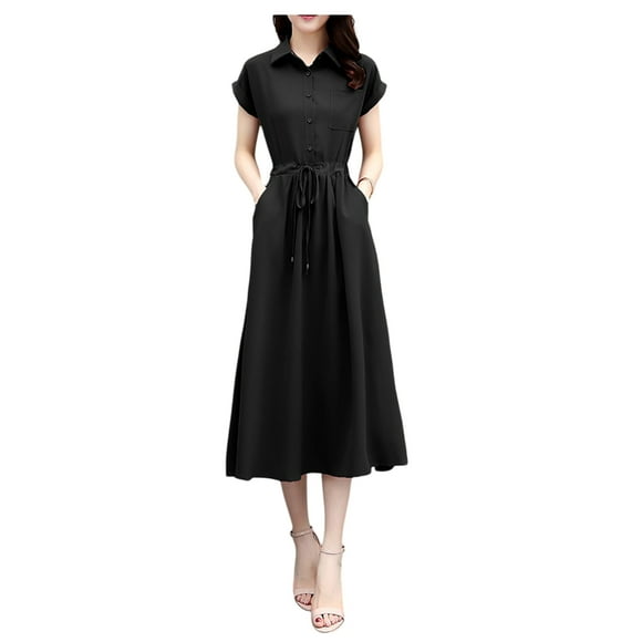 Vestido Camisero Moda Elegante Casual de Dama