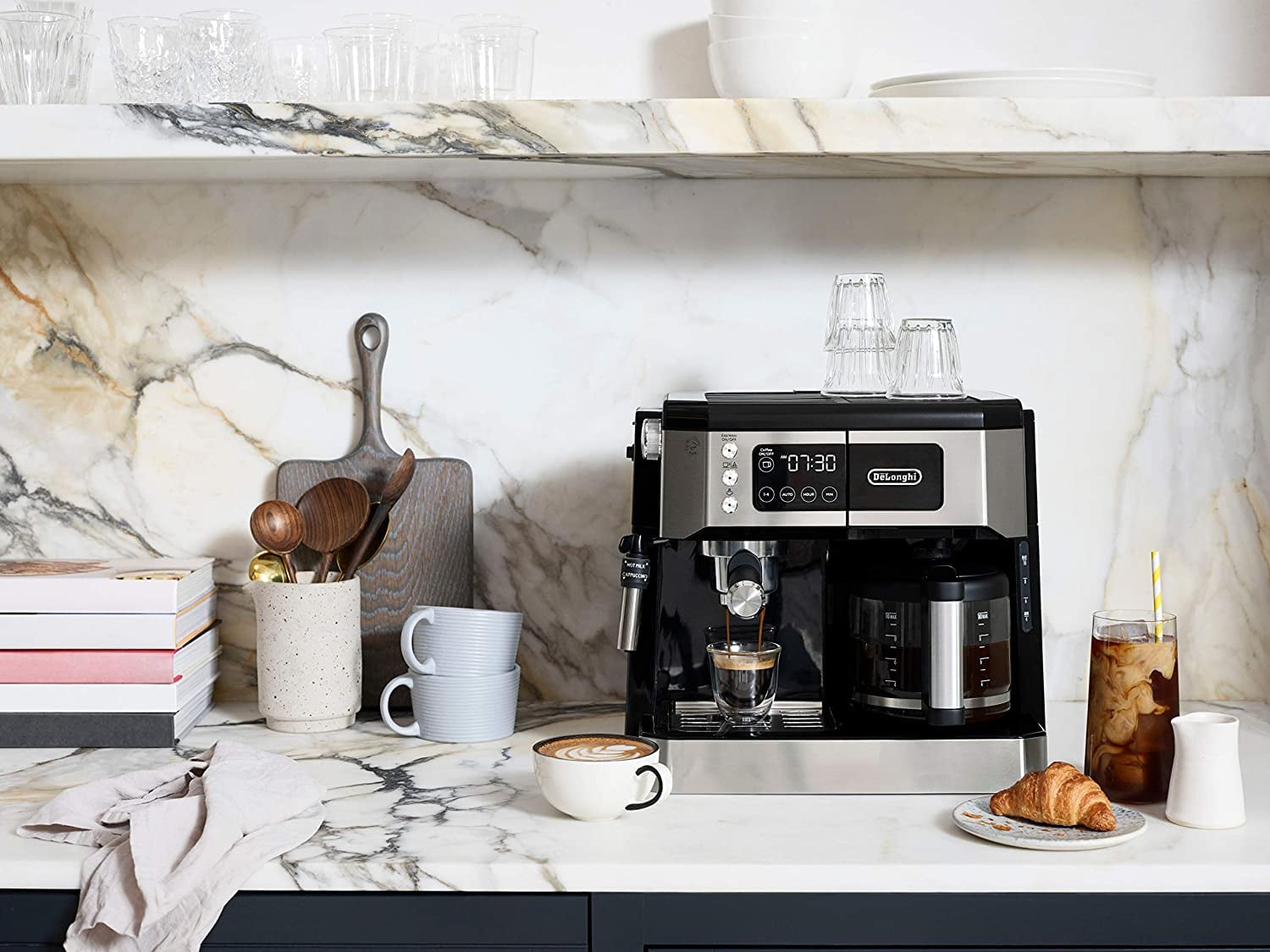 De'Longhi All-in-One Combination Coffee and Espresso Machine - Black and  Stainless Steel - Yahoo Shopping